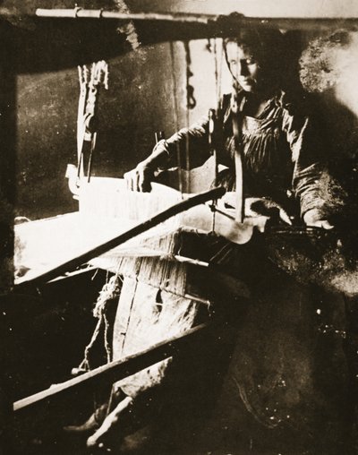 Woman at the loom, Middle Volga, c.1885 by Russian Photographer